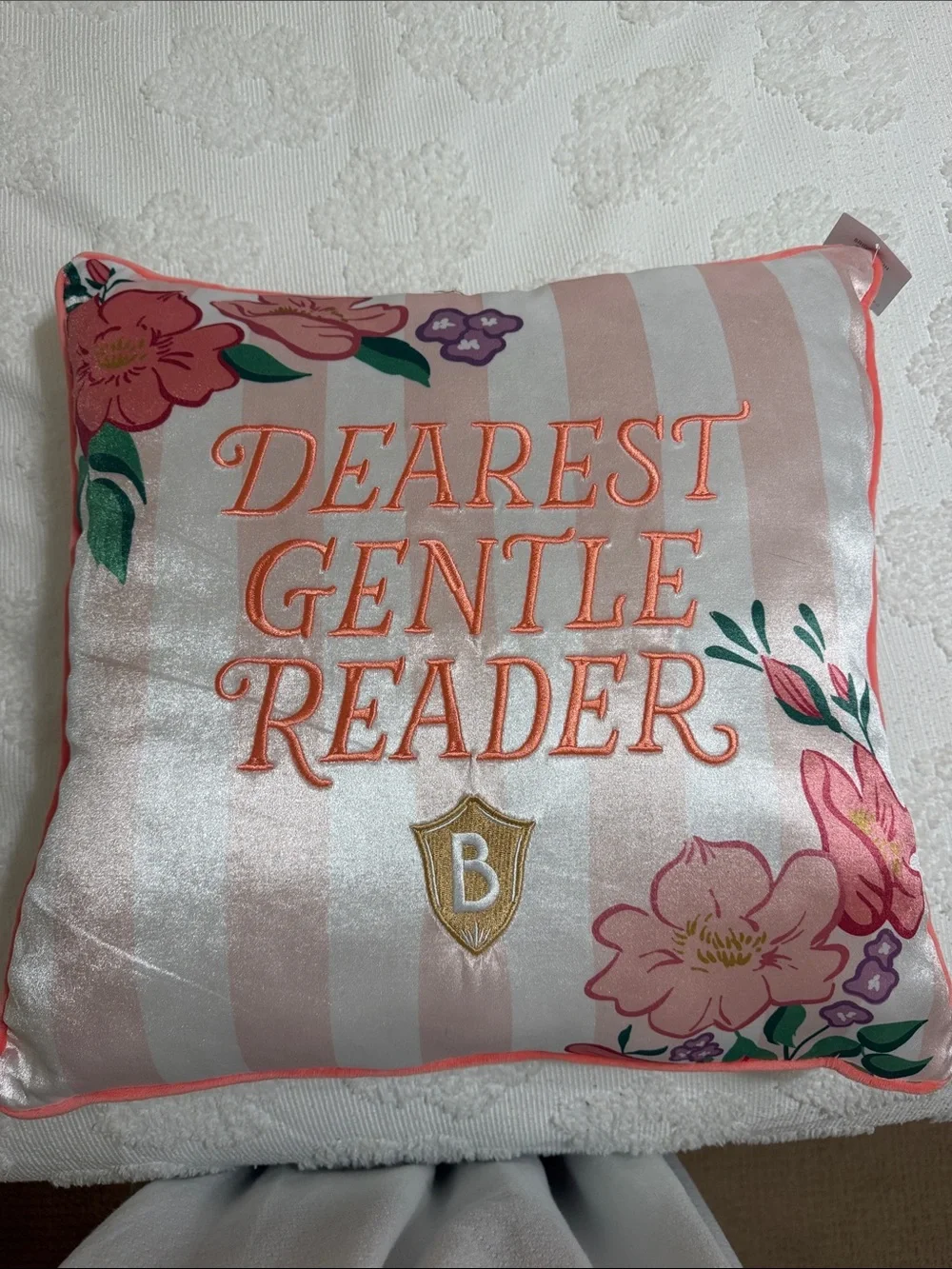 Hallmark Pink 'Dearest Gentle Reader' Embroidered Accent Pillow